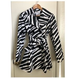 Zebra Animal Print Trench Coat • size S